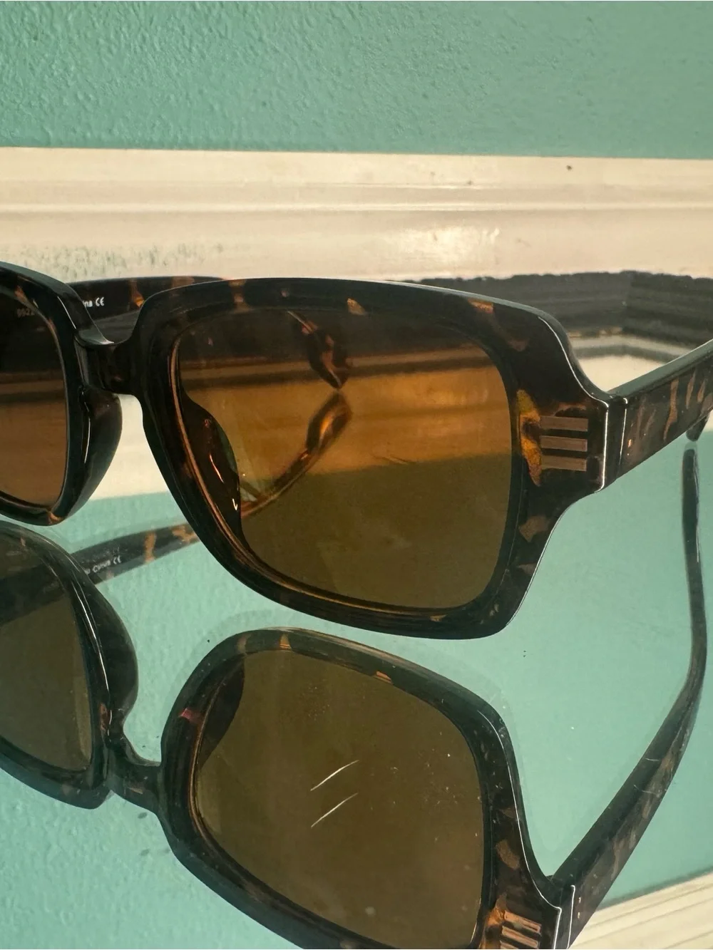 Men's Tortoiseshell Square Sunglasses - Brown Lenses